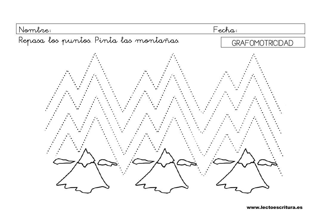 Ficha de grafomotricidad 5: zigzag de montañas